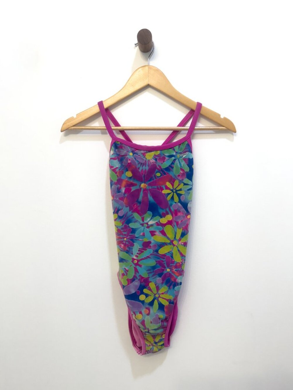 Speedo Tie Dye Floral Racerback One Piece Swimsuit XS/S